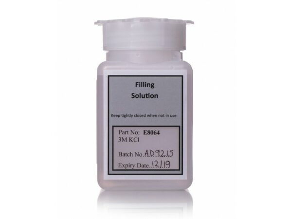 Image showing a bottle of saturated KCl filling solution.