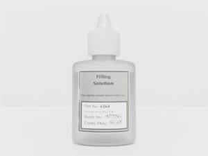 Image showing a bottle of fluoride flow plus filling solution.